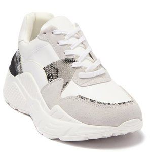 Reverse Leather & Suede Snack Embossed Sneaker